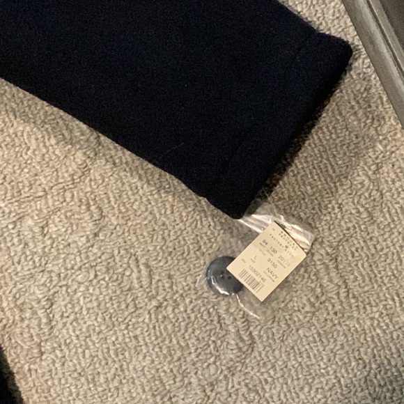 NWT Brooks Brothers Navy Wool Blend Pea Coat Size Large - Picture 3 of 8